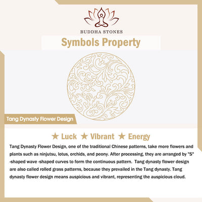 Buddha Stones Tang Dynasty Flower Design Copper Luck Adjustable Ring Ring BS 5