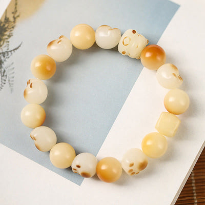 Buddha Stones Natural Bodhi Seed Sandalwood Lucky Cute Cat Head Paw Claw Peace Bracelet Bracelet BS 13