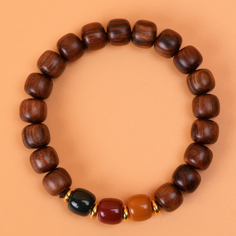 Buddha Stones Ebony Wood Rosewood Peace Balance Bracelet Bracelet BS 12