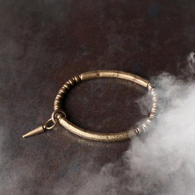 Buddha Stones Lava Rock Stone Copper Balance Cuff Bracelet Bangle - image 10