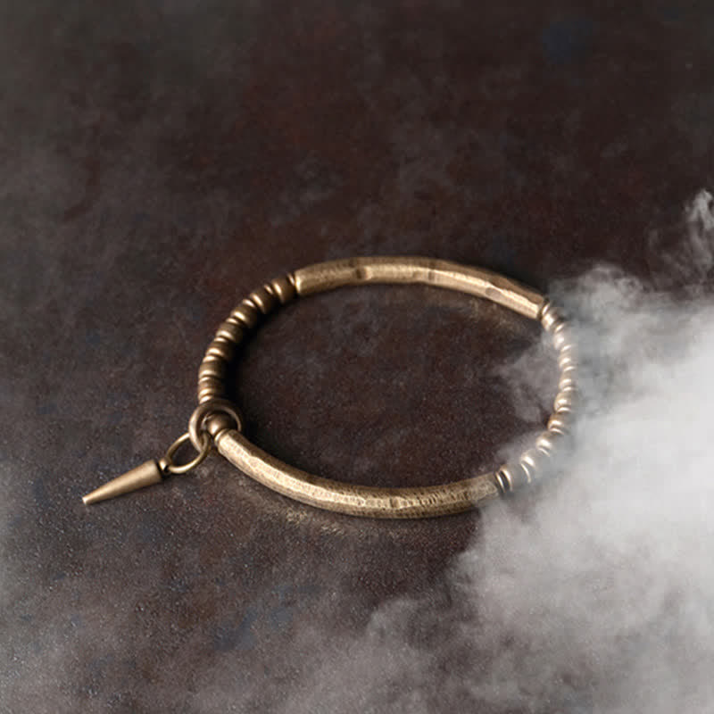 Buddha Stones Lava Rock Stone Copper Balance Cuff Bracelet Bangle - image 10