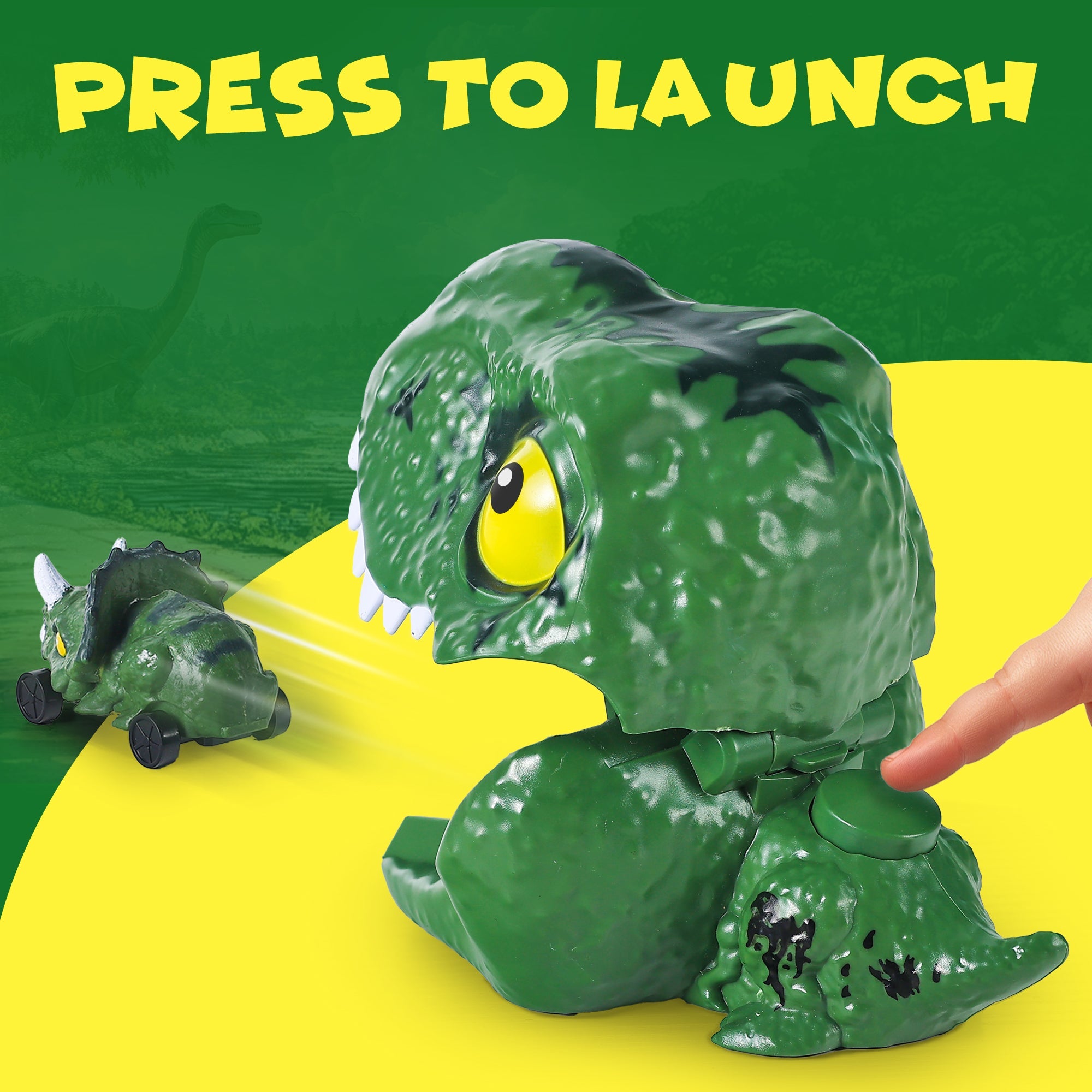 Juguete de coche lanzador de dinosaurios Fidtoy para niños