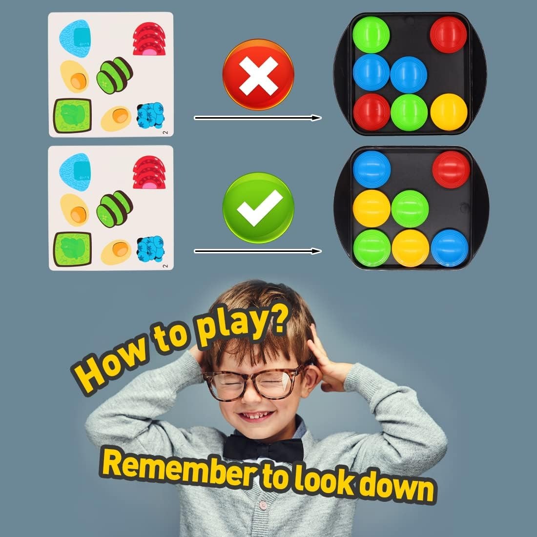 Fidtoy Push the Ball Quickly Pattern Multiplayer Game for Kids Fast Color Matching Board Game Logic Thinking Toy Ages 3-8