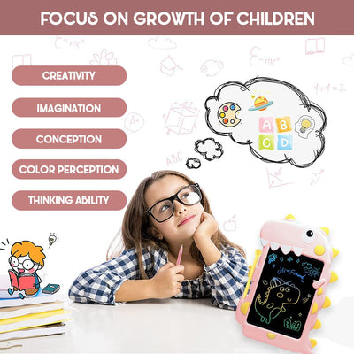 Fidtoy Multicolor Dinosaur LCD Writing Tablet for Kids 8.5 Inch Paperless Doodle Drawing Board Age 3+
