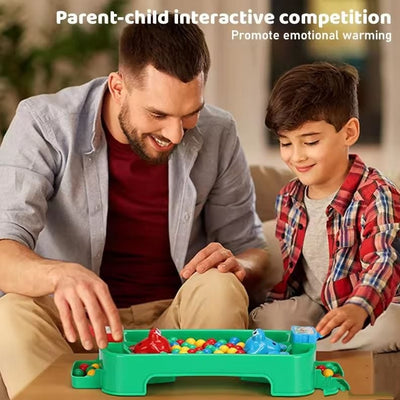 Fidtoy Hungry Frog Catching Ball Two Player Family Game for Kids Fast Reflex Indoor Play