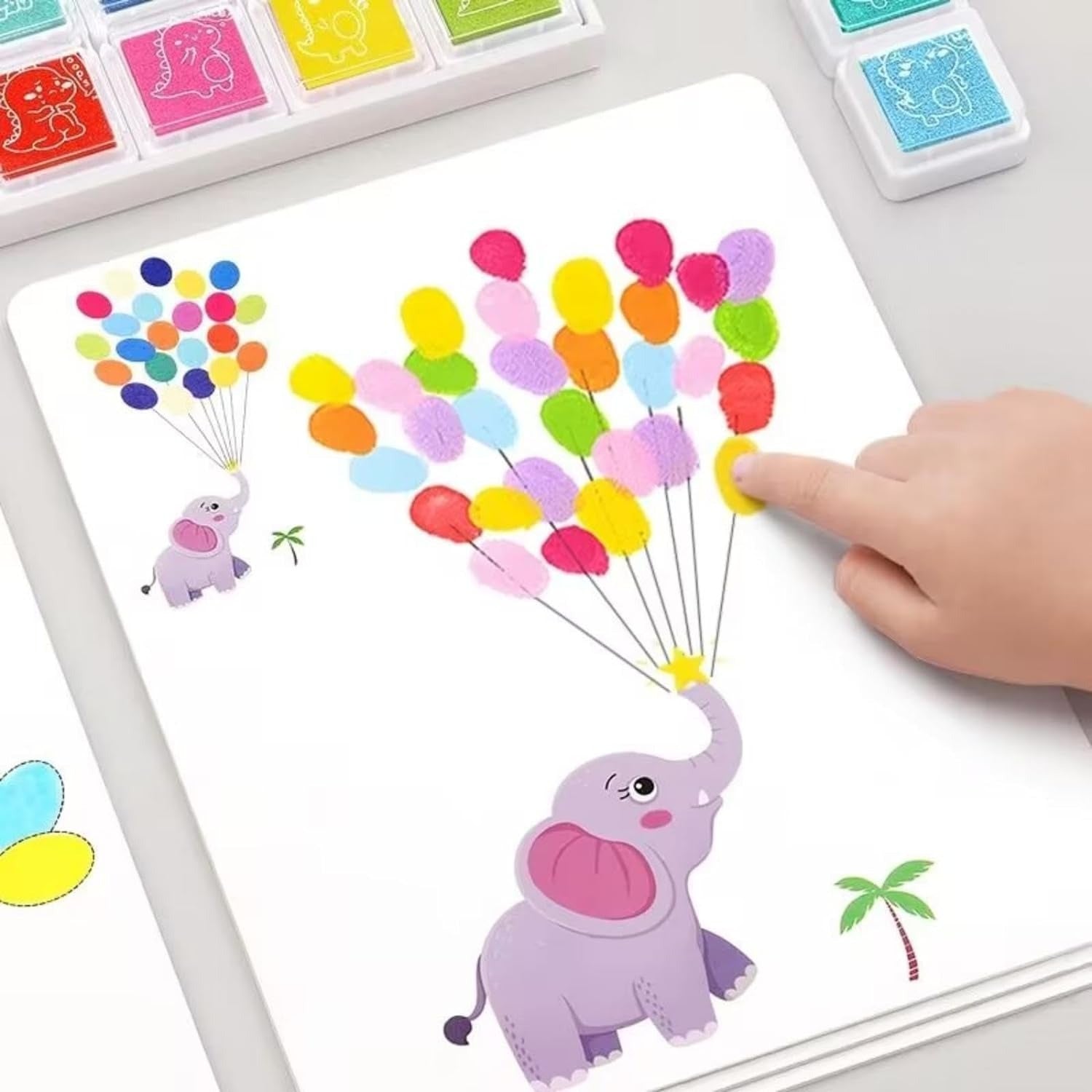 Kit de Libro de Arte para Garabatos con Pintura de Dedos Creativa DIY - 24 Colores