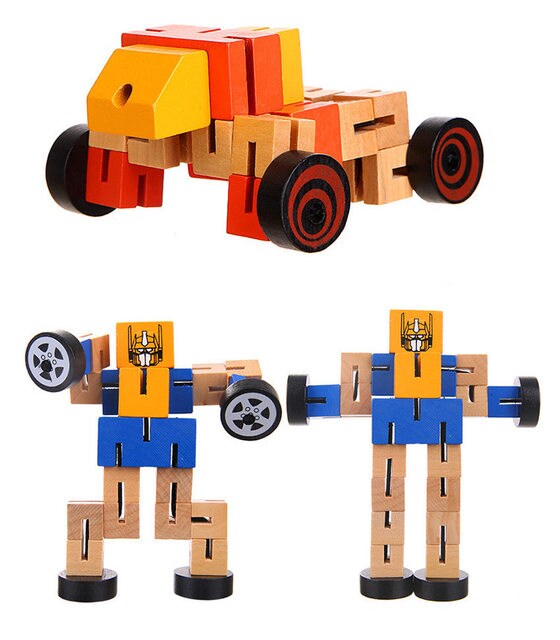 DIY Wooden Robot Transformation Twisting Blocks - 715