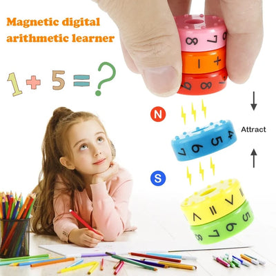 Fidtoy Mini Rotating Magnetic Math Operation Wheel for Kids Hands On Arithmetic Learning Toy Age 3+