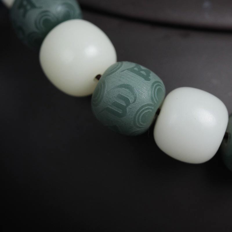 Buddha Stones White Bodhi Six True Words Protection Bracelet Bracelet BS 9