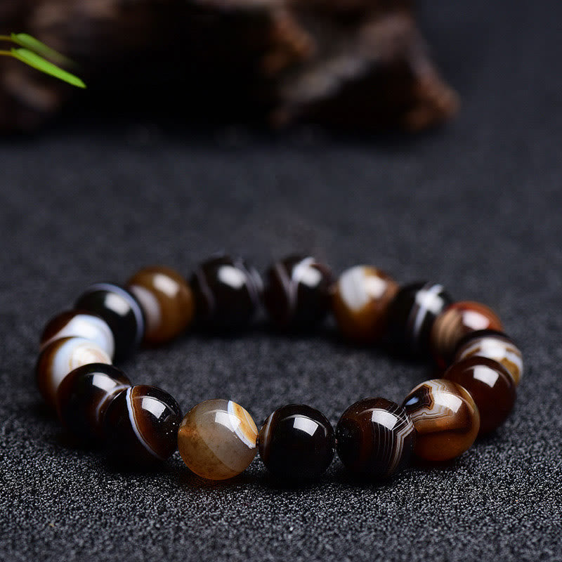Buddha Stones Tibetan Sardonyx Happiness Positive Bracelet Bracelet BS 8