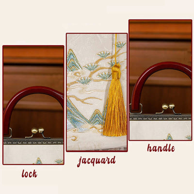 Buddha Stones Landscape Painting Jacquard Handbag Crossbody Bag Crossbody Bag&Handbags BS 4