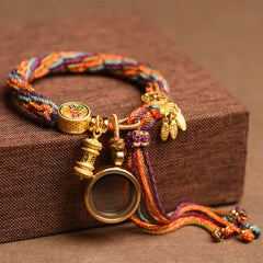 Buddha Stones Tibetan Om Mani Padme Hum Dreamcatcher Luck Colorful Reincarnation Knot String Bracelet Bracelet BS Om Mani Padme Hum(Love♥Focus)(Wrist Circumference 14-22cm)