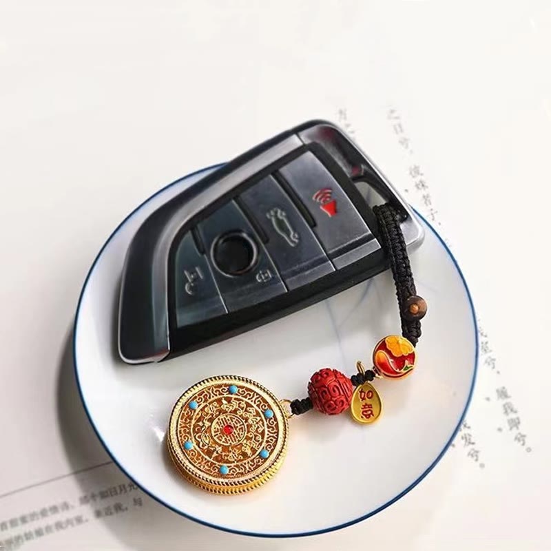 Buddha Stones Fu Character Blessing Ruyi Charm Key Chain Key Chain BS 14