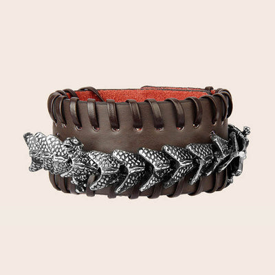 Buddha Stones Dragon Leather Protection Weave Bracelet Bracelet BS 2