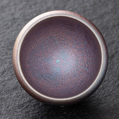 Buddha Stones Vintage Purple Rainbow Chinese Jianzhan Kiln Change Porcelain Teacup Kung Fu Tea Cup Jian Zhan Tea Cup BS 9cm*6cm*140ml