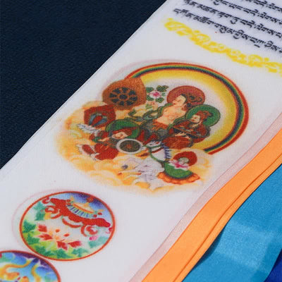 Buddha Stones Tibetan Eight Auspicious Symbols Lucky Arrow Home Decoration Prayer Flag TIBETAN PRAYER FLAGS buddhastoneshop 4