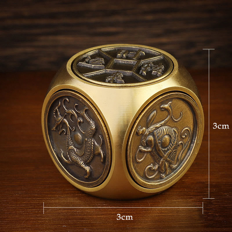 Buddha Stones Four Beasts Feng Shui Yin Yang Bagua Copper Coin Harmony Rotatable Decoration Decorations BS 5
