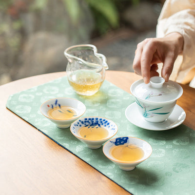 Buddha Stones Mandala Flower Koi Fish Lotus Bird Persimmons Teacup Kung Fu Tea Cup 50ml Cup BS 21