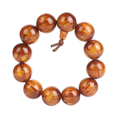 Buddha Stones Golden Sea Willow Success Positive Bracelet Mala Bracelet BS 8