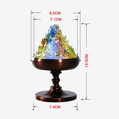 Buddha Stones Liuli Crystal Mountain Healing Meditation Incense Burner Incense Burner BS 9