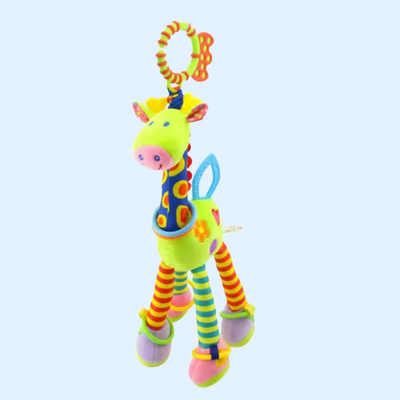 Fidtoy Plush Hanging Giraffe Baby Toy for Car Seat Stroller Sensory Development