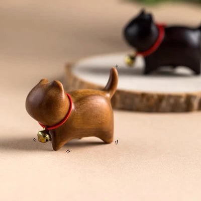 Foviel Green Sandalwood Small Leaf Red Sandalwood Cute Cat Animals Soothing Peace Decoration