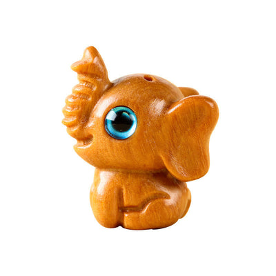 Foviel Sandalwood Small Leaf Red Sandalwood Green Sandalwood Lucky Mini Elephant Carved Protection Decoration