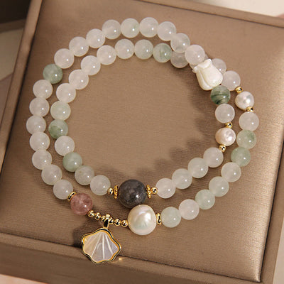 Buddha Stones Double Layer Jade Shell Luck Bracelet Bracelet BS 3