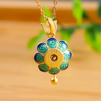 Buddha Stones 925 Sterling Silver Tibet Lotus Prayer Wheel Red Agate Enlightenment Necklace Pendant Necklaces & Pendants BS 4