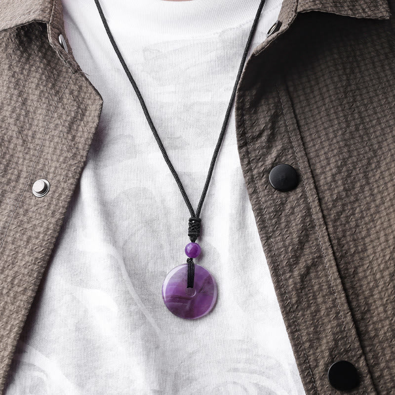 Buddha Stones Lucky Coin Pendant Healing Crystal Gemstone Necklace Necklaces & Pendants BS 7