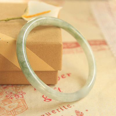 Buddha Stones Natural Jade Peace Healing Bangle Bracelet Bracelet BS 63-64mm