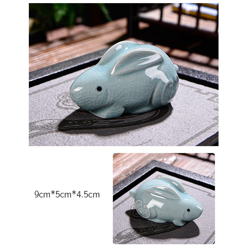 Buddha Stones Chinese Zodiac Wealth Ceramic Tea Pet Home Figurine Decoration Decorations BS 11