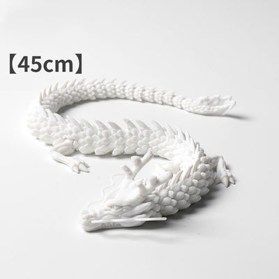 Buddha Stones Feng Shui Dragon Luminous 3D Printed Dragon Luck Success Home Decoration Decorations BS White Dragon 45cm