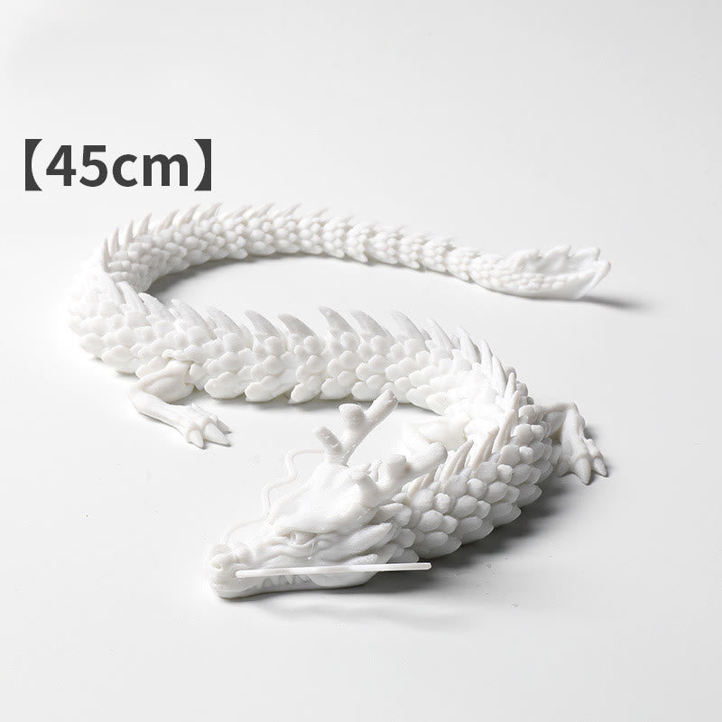 Buddha Stones Feng Shui Dragon Luminous 3D Printed Dragon Luck Success Home Decoration Decorations BS White Dragon 45cm