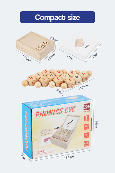 Wooden Rotation CVC Block Letters Teaching Toy