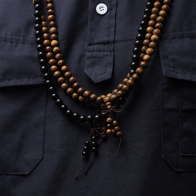 Buddha Stones 108 Mala Beads Bracelet Prayer Meditation Sandalwood Elastic Bracelet BS 4