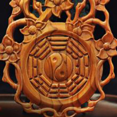 Buddha Stones Feng Shui Bagua Map Peach Wood Chinese Knotting Balance Energy Map Bagua Map BS 3
