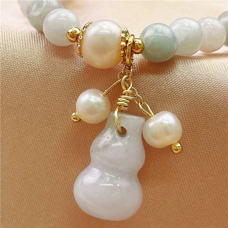 Buddha Stones Jade Gourd Blessing Protection Charm Bracelet Bracelet BS 4