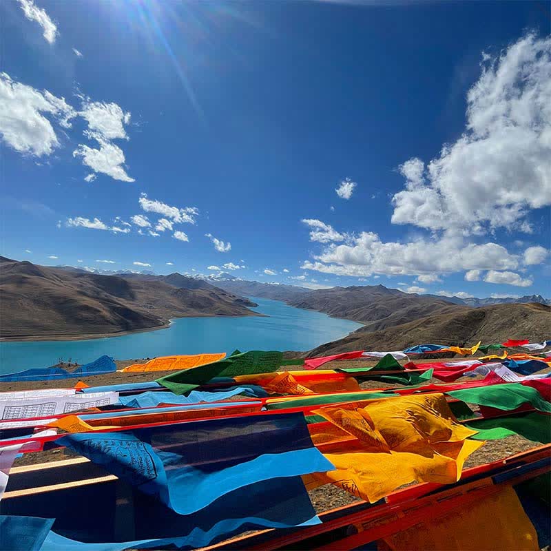 Buddha Stones Tibetan 5 Colors Silk Windhorse Auspicious Outdoor 25 Pcs Prayer Flag TIBETAN PRAYER FLAGS buddhastoneshop 6