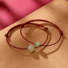 Buddha Stones 925 Sterling Silver Plated Gold Hetian Jade Lotus Luck Red String Bracelet Bracelet BS main