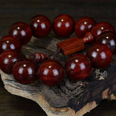 Bracelet de relaxation Foviel en bois de santal rouge à petites feuilles du Tibet