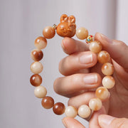 Bracelet de paix Foviel avec lapin adorable en graines de bodhi naturelles