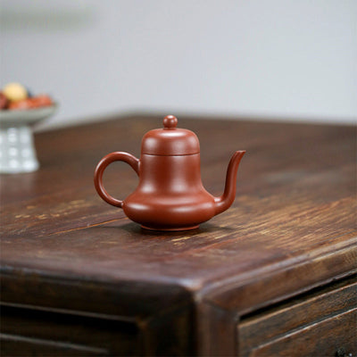 Buddha Stones Vintage Bamboo Peach Blossom Purple Clay Kung Fu Teapot Teapot BS 16