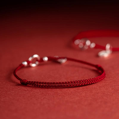 Buddha Stones 925 Sterling Silver Lucky Fortune Peace Joy Lotus Peace Buckle Red String Bracelet Bracelet BS 13