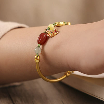 Buddha Stones Tibetan Auspicious Clouds Fortune Happiness Wealth Luck Bracelet Bracelet BS 4
