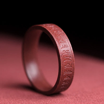 Buddha Stones Cinnabar Om Mani Padme Hum Auspicious Clouds Blessing Ring Ring BS Om Mani Padme Hum 22mm