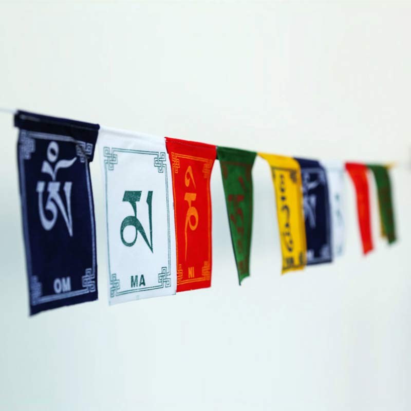 Buddha Stones Tibetan Blessing Windhorse Om Mani Padme Hum Outdoor Car Prayer Flag Decoration Decorations buddhastoneshop 6