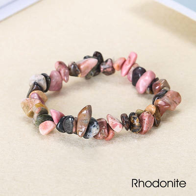 Natural Irregular Shape Crystal Stone Warmth Soothing Bracelet Bracelet BS Rhodonite
