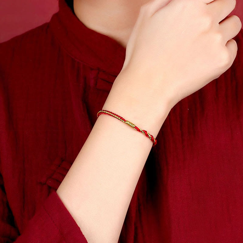 Buddha Stones Handmade Chinese Zodiac Rabbit Rooster Rat Horse Dragon Protection Braid String Bracelet Bracelet BS 2