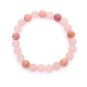 Bracelet de perles Mala Foviel 108 en cristal rose avec pompon Love